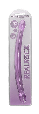 Shots Toys Sophisticated Bliss Non Realistic Double Dong 17 Inch Crystal - Realistic Dildos