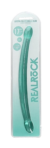 Shots Toys Sophisticated Bliss Non Realistic Double Dong 17 Inch Crystal - Realistic Dildos