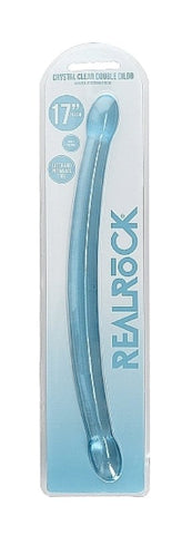Shots Toys Sophisticated Bliss Non Realistic Double Dong 17 Inch Crystal - Realistic Dildos