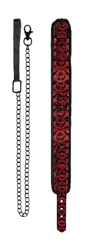 Shots Toys Ouch! Luxury Collar with Leash BDSM Power Exchange Set - - Masks And Blindfolds