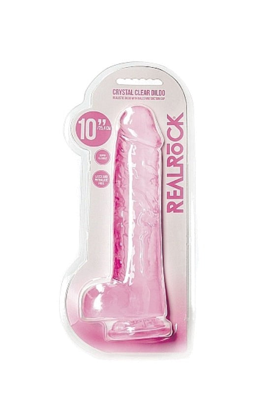 Shots Toys Realistic Dildo With Balls 10 25.4 cm Suction Cup Base - - Anal Beads and Balls