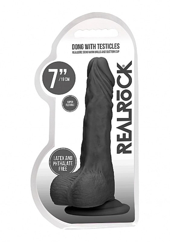 Shots Toys Realrock Skin Dong with Testicles 7 inch Realistic Dildo - - Realistic Dildos