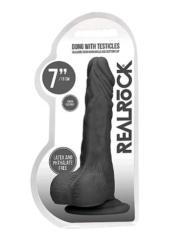 Shots Toys Realrock Skin Dong with Testicles 7 inch Realistic Dildo - Realistic Dildos