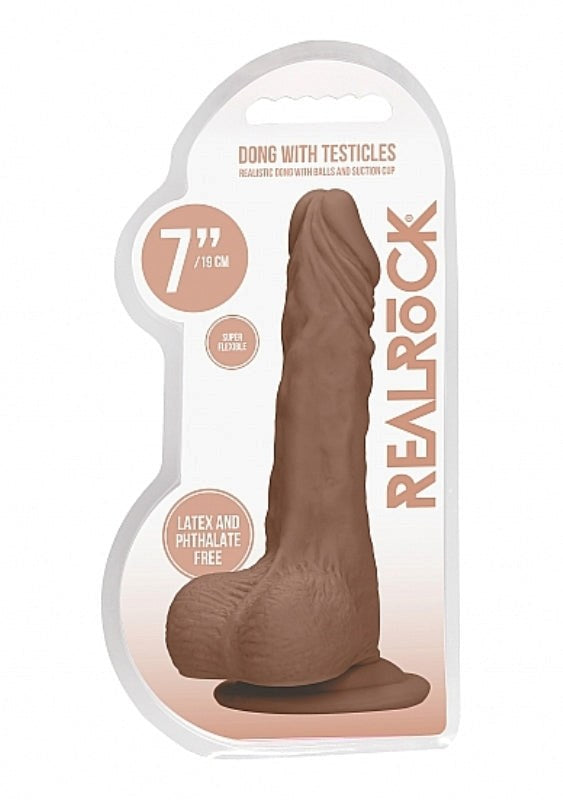 Shots Toys Realrock Skin Dong with Testicles 7 inch Realistic Dildo - - Realistic Dildos