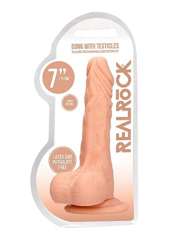 Shots Toys Realrock Skin Dong with Testicles 7 inch Realistic Dildo - Realistic Dildos