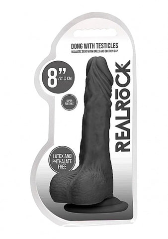 Shots Toys Realrock Skin Dong with Testicles 8 inch Suction Cup Dildo - Realistic Dildos