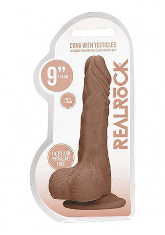 Shots Toys Realrock Skin Dong with Testicles 9 inch Suction Cup Base - Realistic Dildos