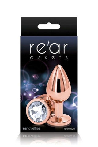 NS Novelties Rear Assets Rose Gold Medium Butt Plug with Rose Gold Finish - Butt Plugs