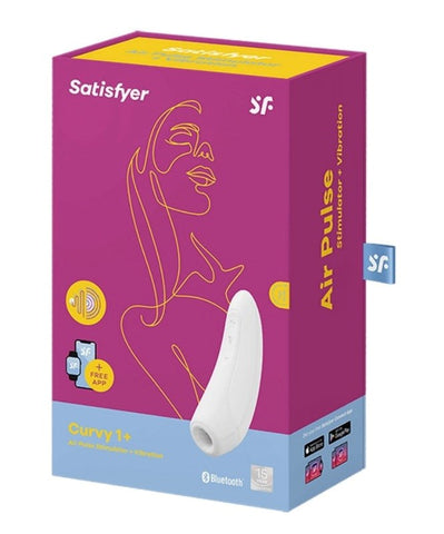 Satisfyer Curvy 1+ App Controlled Air Pulse Vibrating Clitoral Massager - Clit Ticklers and Pulsators