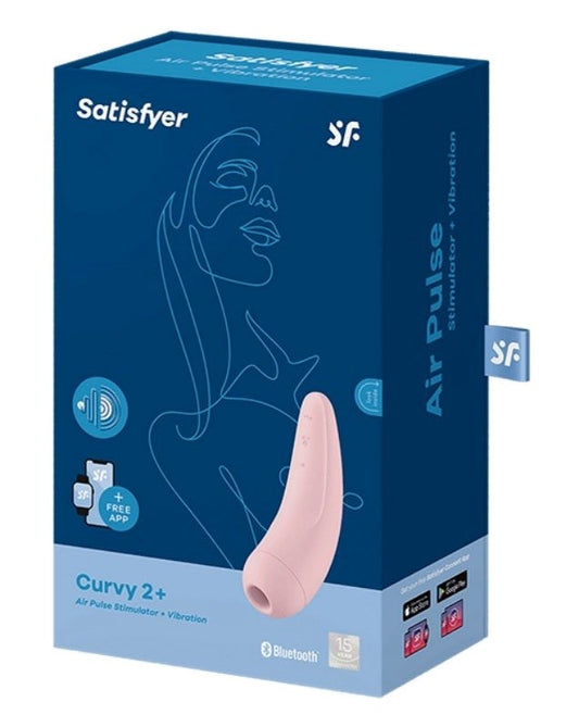 Satisfyer Curvy 2+ Mobile App Connected Clitoral Massager Dual Motor - - Clit Ticklers and Pulsators