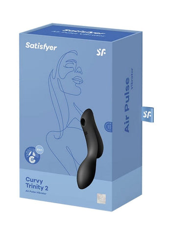 Satisfyer Curvy Trinity 2 Air Pulse Clitoral and G Spot Vibrator with Triple Motor - Clit Ticklers and Pulsators