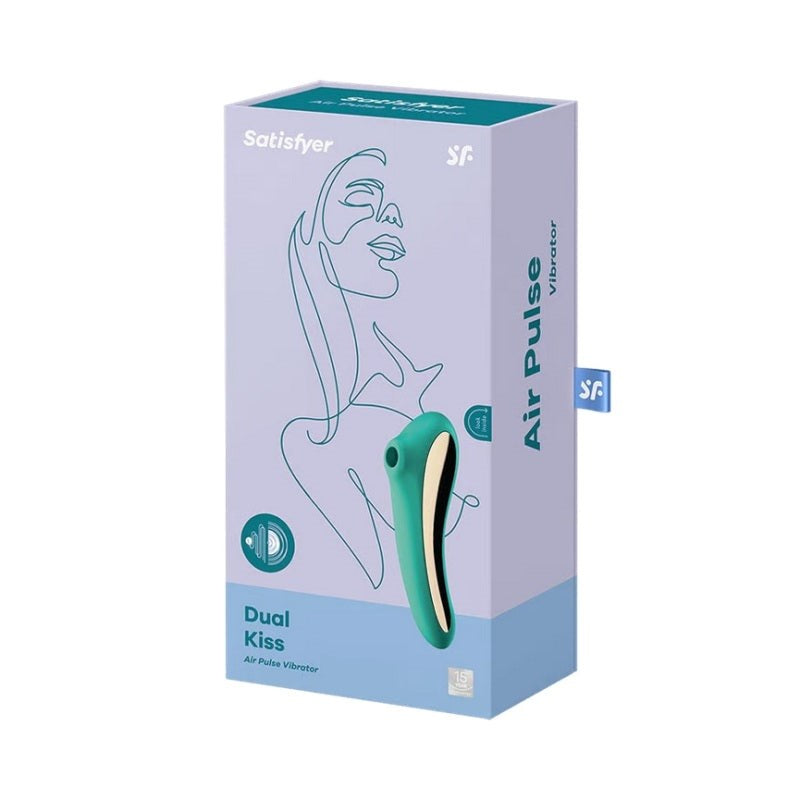 Satisfyer Dual Kiss Double Sided Air Pulse Clitoral Vibrator - - Clit Ticklers and Pulsators