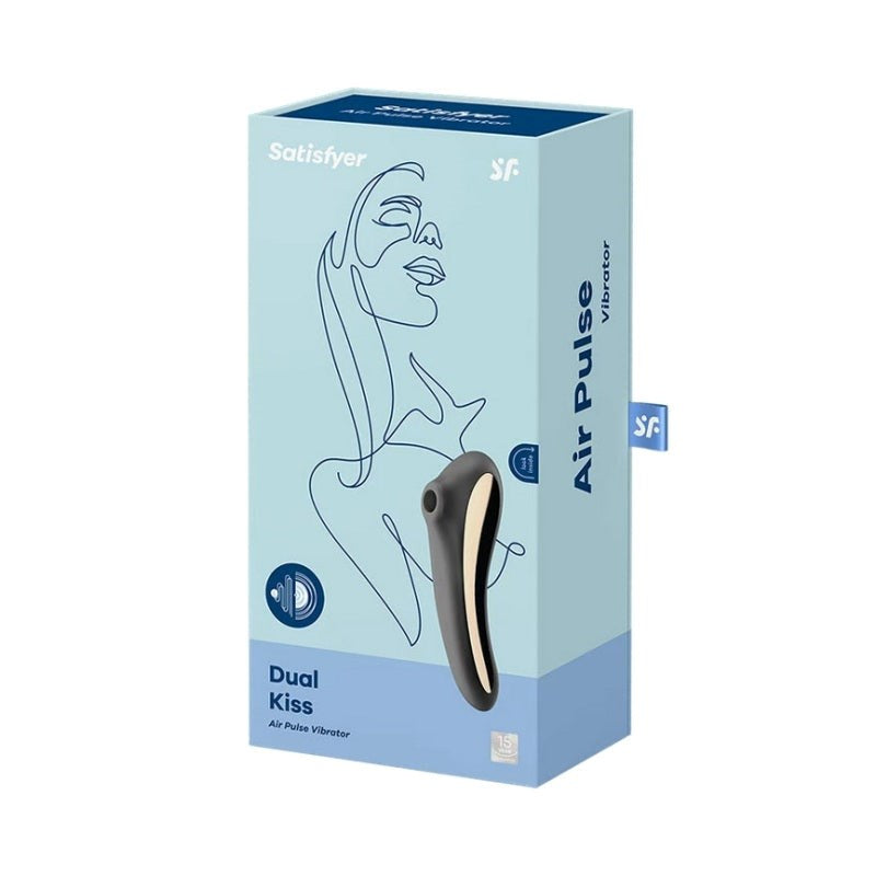 Satisfyer Dual Kiss Double Sided Air Pulse Clitoral Vibrator - - Clit Ticklers and Pulsators