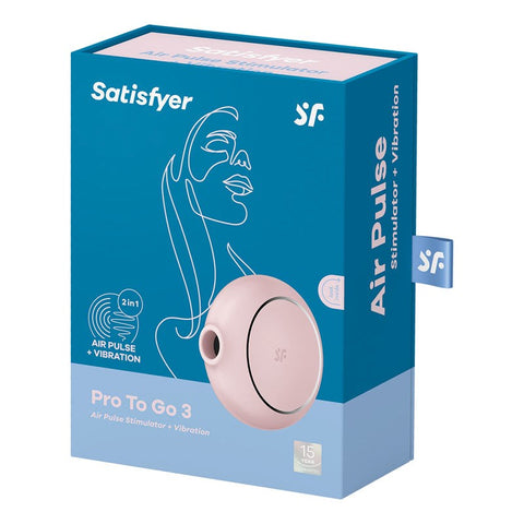 Satisfyer Pro To Go 3 Air Pulse Wave Clitoral Vibrator Dual Motor Travel - Clit Ticklers and Pulsators