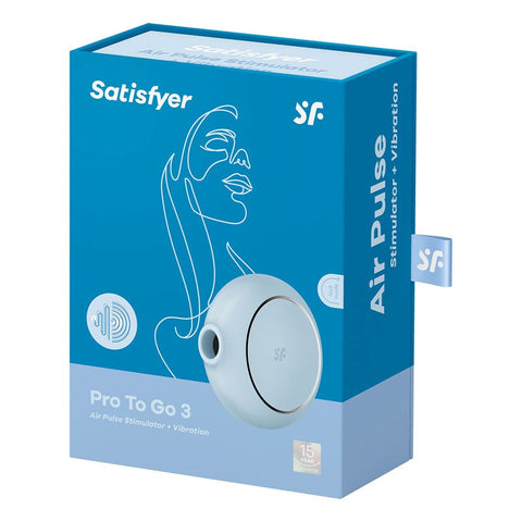 Satisfyer Pro To Go 3 Air Pulse Wave Clitoral Vibrator Dual Motor Travel - Clit Ticklers and Pulsators