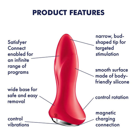 Satisfyer Rotator Plug 1 App Connected Anal Vibrator Dual Motor Rotation - Remote Control Vibrators