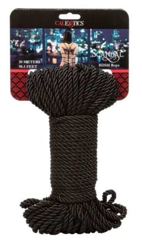 California Exotics Scandal BDSM Rope 30m Red Black Cotton Blend - Cuffs and Restraints