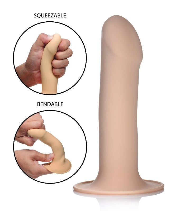 XR Brands Squeeze It Squeezable Phallic Dildo with Thermo Reactive Technology - - Realistic Dildos