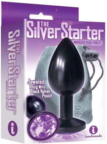 Icon Brands The 9s Silver Starter Anodized Plug Cobalt Blue Steel - Butt Plugs