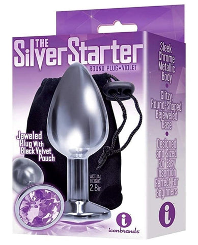 Icon Brands Sparkling Silver Delight Jeweled Pleasure Plug Stainless Steel - Body Wands