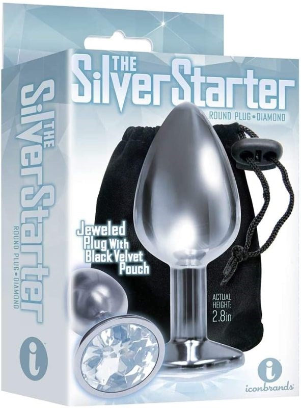 Icon Brands Sparkling Silver Delight Jeweled Pleasure Plug Stainless Steel - Body Wands