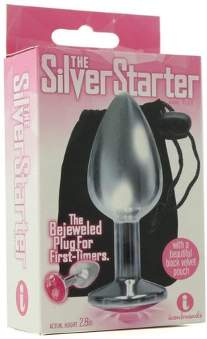 Icon Brands Sparkling Silver Delight Jeweled Pleasure Plug Stainless Steel - Body Wands
