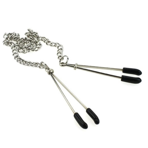 BDStyle Tweezer Clamps With Chain Nipple Stimulation - Anal Dildos