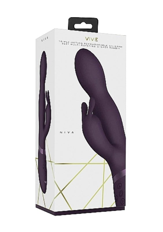 Shots Toys Vive Niva 360 Degrees Rabbit Vibrator Dual Stimulation Power - - Rabbit Vibrators