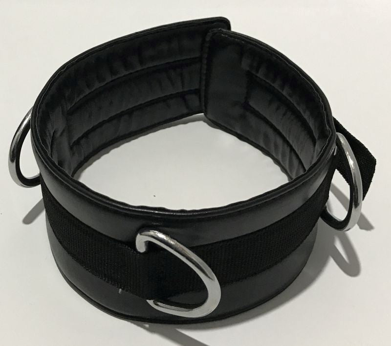 BDStyle 3 D Rings Bondage Collar Adjustable Faux Leather BDSM Restraint - Collars and Leads