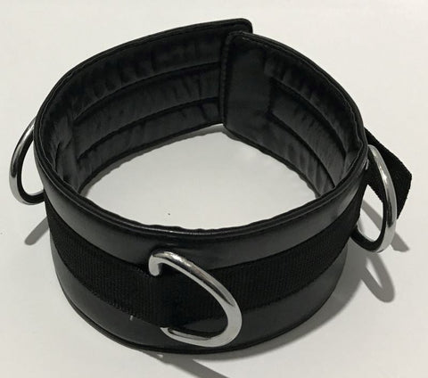 BDStyle 3 D Rings Bondage Collar Adjustable Faux Leather BDSM Restraint - Collars and Leads