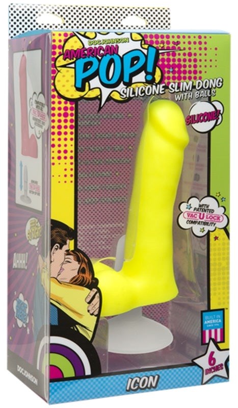 Doc Johnson American Pop Icon Realistic Dong With Ball Premium Silicone - - Realistic Dildos