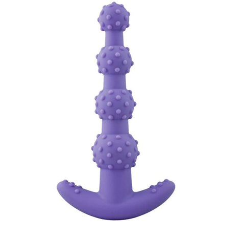 Aphrodisia MaxPleasure Anal Beads with Textured Nodules and Safety Base - Penis Pumps And Stretchers