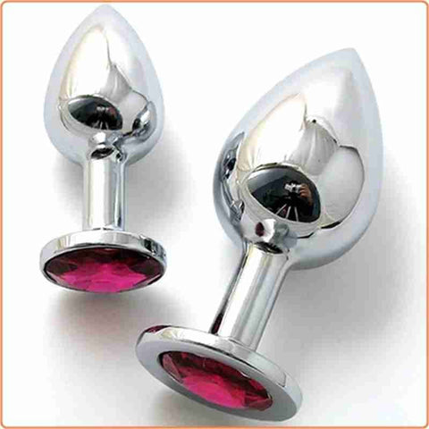 BDStyle Attractive Metal Butt Plug Small Temperature Play and Anal Stimulation - Steel Sex Toys