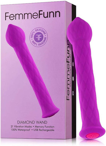 VVOLE LLC FemmeFunn Diamond Pleasure Wand 21 Modes Waterproof Vibrator - Clit Ticklers and Pulsators