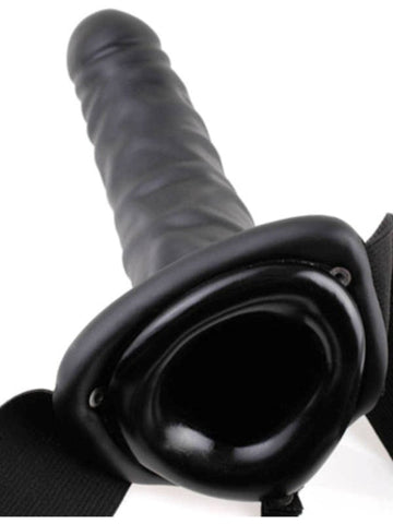 Pipedream Products Fetish Fantasy 8 inch Vibrating Hollow Strap On Dildo - Strap On Sextoys