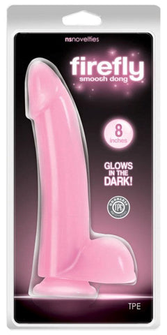 NS Novelties Firefly Smooth Glowing Dong 8 Inch Glow in Dark Dildo - Personal Massagers