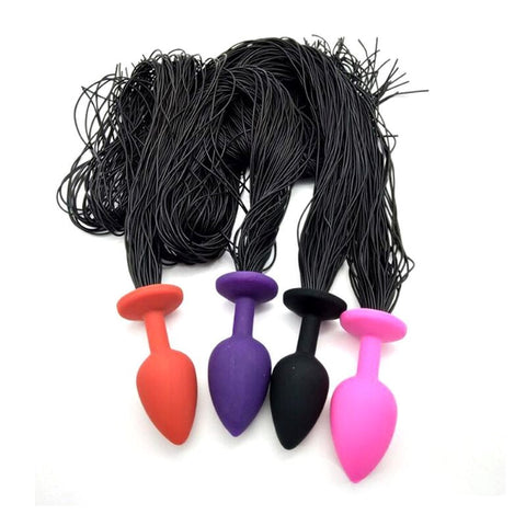 BDStyle Horsetail Silicone Anal Plug Medium with Authentic Horsehair Tail - Clit Ticklers and Pulsators