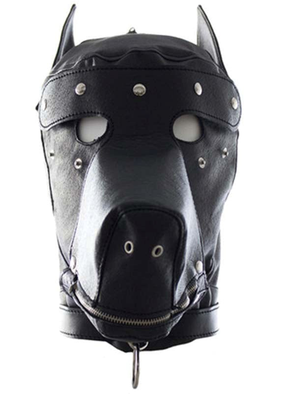 BDStyle Hound Dog Hood With Detachable Blindfold Premium Puppy Play - Fancy Dress Ups