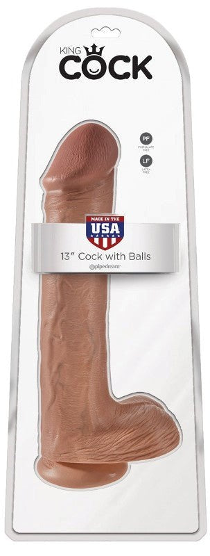 Pipedream Products King Cock 13 Inch Realistic Cock with Balls Dildo - - Realistic Dildos