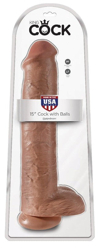 Pipedream Products King Cock 15 Inch Realistic Dong with Balls Dildo - Rabbit Vibrators