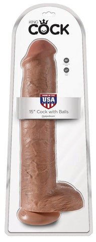Pipedream Products King Cock 15 Inch Realistic Dong with Balls Dildo - Rabbit Vibrators