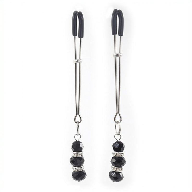 BDStyle Nipple Clamp With Crystals Adjustable Pressure Control - Luxury Sex Toys
