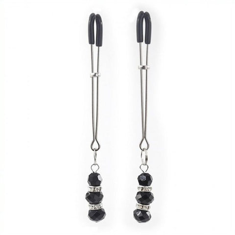 BDStyle Nipple Clamp With Crystals Adjustable Pressure Control - Luxury Sex Toys