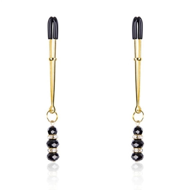 BDStyle Nipple Clamp With Crystals Adjustable Pressure Control - Luxury Sex Toys