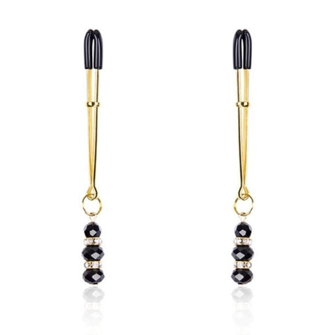 BDStyle Nipple Clamp With Crystals Adjustable Pressure Control - Luxury Sex Toys