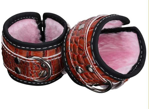 BDStyle Patterned Bondage Play Wrist or Ankle Cuffs with Adjustable Fit - Cuffs and Restraints