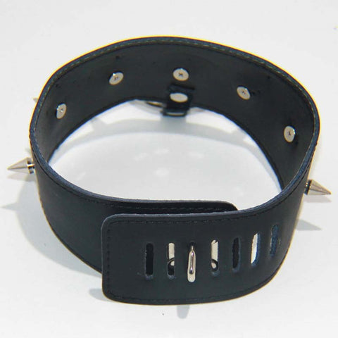 BDStyle Sharp Spikes Collar Lite BDSM Collar with Seven Spikes and O Ring - Masks And Blindfolds