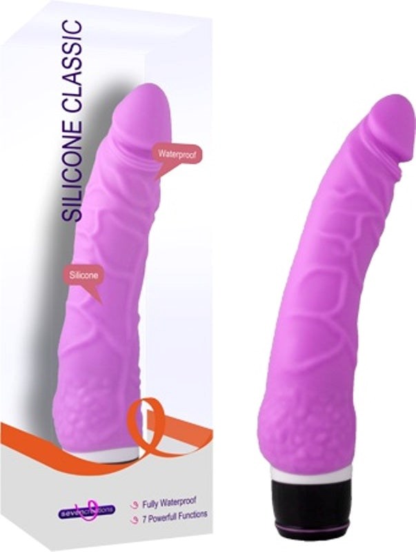 Seven Creations Silicone Classic Thin Veined 033 Seven Function Vibrator - - Vibrating Dildos