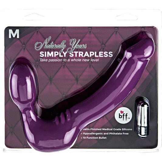 SI Novelties Simply Strapless Vibrating Silicone Strap On Medium Purple - - Love Eggs and Kegel Exercisers