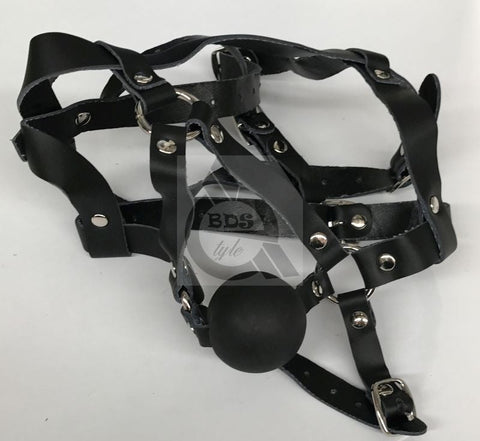 BDStyle The Crucible Face Harness Pink Faux Leather Pony Play Restraint - Remote Control Vibrators